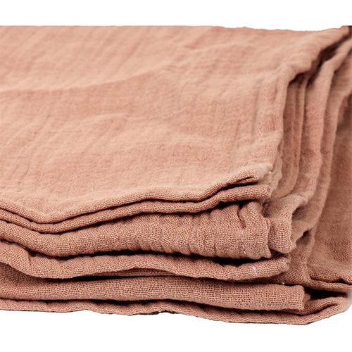 Plaid En Gaze De Coton Rose Poudré 120x150cm - Oekea
