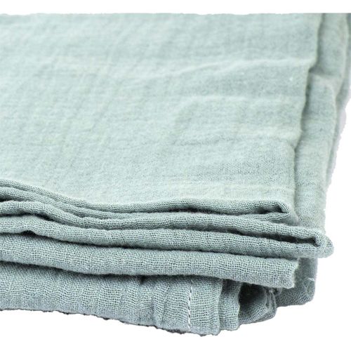 Plaid En Gaze De Coton Vert D'eau 120x150cm - Oekea