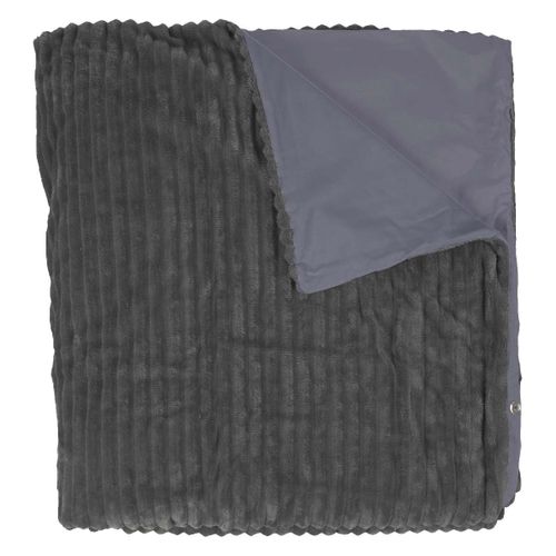 Parure De Lit 220x240cm Côtelée Gris Anthracite - Cosyhome