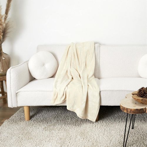 Plaid Flanelle 125x150cm Uni Beige - Essentiel