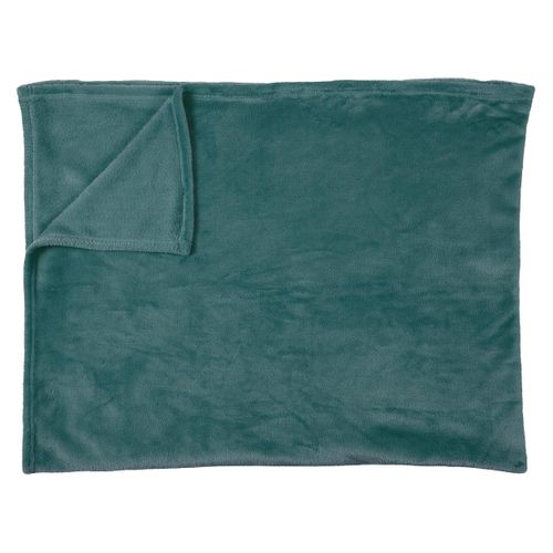 Plaid Flanelle 125x150cm Uni Bleu Canard - Essentiel