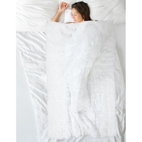 Couverture Pondérée 7kg Anti-stress Sommeil Optimal Imitation Fourrure Blanche - Silves