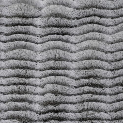 Plaid Ultra Doux 120x150cm Imitation Fourrure Vague Coloris Gris - Fluffy