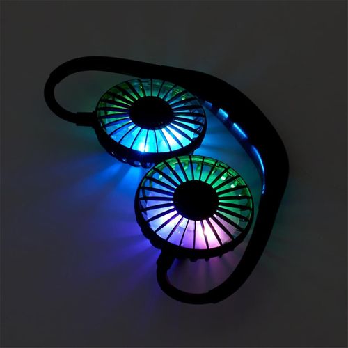 Ventilateur Tour De Cou Flexible Lumineux Rechargeable Silencieux - Daxo