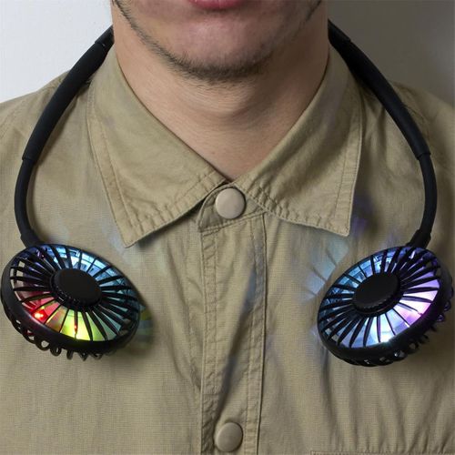 Ventilateur Tour De Cou Flexible Lumineux Rechargeable Silencieux - Daxo