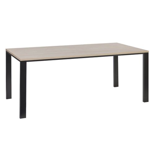 Table Repas 170cm Plateau Aspect Bois Finition Urban Oak Pieds Métal Noir - Bridge