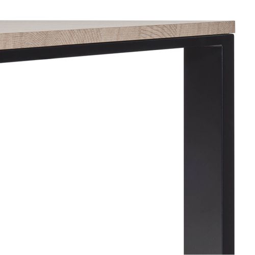 Table Repas 230cm Plateau Aspect Bois Finition Urban Oak Pieds Métal Noir - Bridge