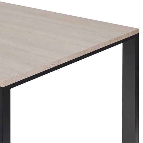 Table Repas 230cm Plateau Aspect Bois Finition Urban Oak Pieds Métal Noir - Bridge