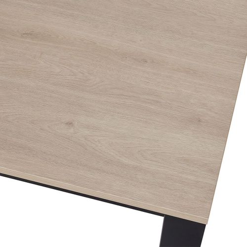 Table Repas 230cm Plateau Aspect Bois Finition Urban Oak Pieds Métal Noir - Bridge