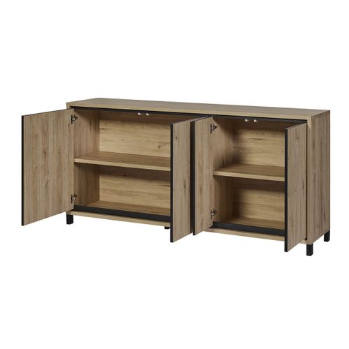 Ensemble Séjour Buffet + Table Basse + Meuble TV Aspect Bois - Anthony