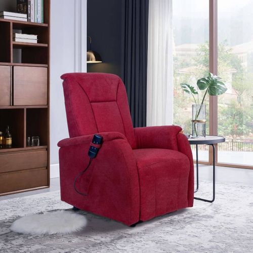 Fauteuil Relax Releveur Tissu Polyester Traité Hydrophobe Rouge - Narvik