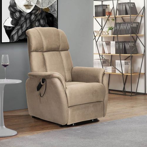 Fauteuil Relax Releveur Tissu Polyester Beige - Spazio
