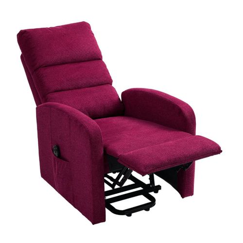 Fauteuil Relax Releveur Tissu Polyester Traité Hydrophobe Rouge - Tiksi
