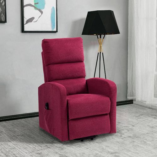 Fauteuil Relax Releveur Tissu Polyester Traité Hydrophobe Rouge - Tiksi