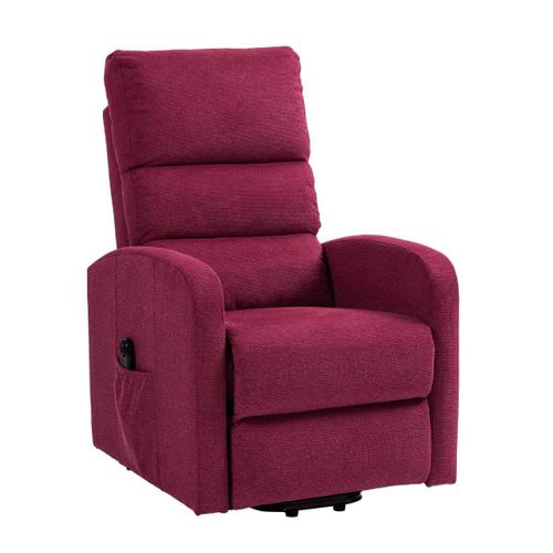 Fauteuil Relax Releveur Tissu Polyester Traité Hydrophobe Rouge - Tiksi