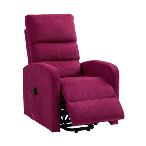 Fauteuil Relax Releveur Tissu Polyester Traité Hydrophobe Rouge - Tiksi