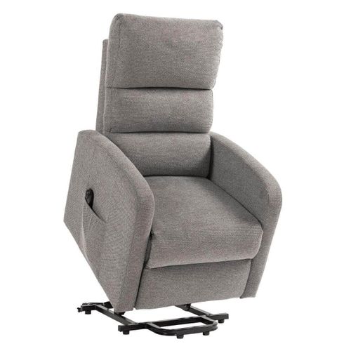 Fauteuil Relax Releveur Tissu Polyester Traité Hydrophobe Taupe - Tiksi