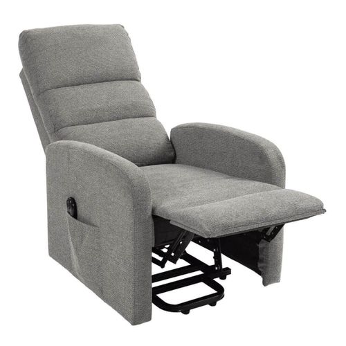 Fauteuil Relax Releveur Tissu Polyester Traité Hydrophobe Taupe - Tiksi