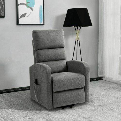 Fauteuil Relax Releveur Tissu Polyester Traité Hydrophobe Gris - Tiksi
