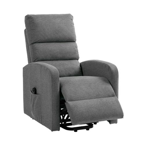 Fauteuil Relax Releveur Tissu Polyester Traité Hydrophobe Gris - Tiksi