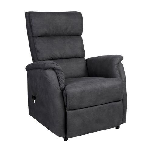 Fauteuil Relax Releveur Tissu Polyester Imitation Cuir Gris Foncé - Millor