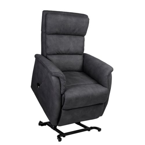 Fauteuil Relax Releveur Tissu Polyester Imitation Cuir Gris Foncé - Millor