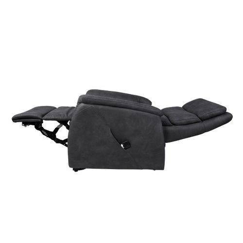 Fauteuil Relax Releveur Tissu Polyester Imitation Cuir Gris Foncé - Millor