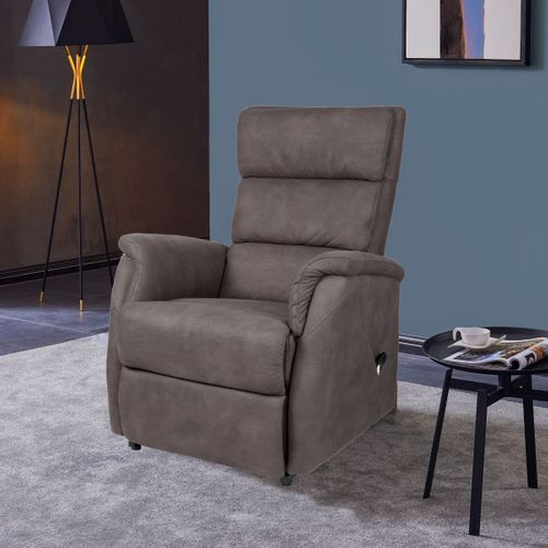 Fauteuil Relax Releveur Tissu Polyester Imitation Cuir Gris - Millor