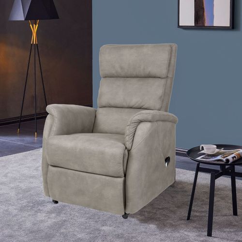 Fauteuil Relax Releveur Tissu Polyester Imitation Cuir Beige - Millor