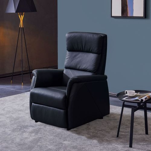 Fauteuil Relax Releveur En Cuir Vachette Noir - Millor