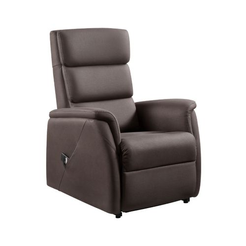 Fauteuil Relax Releveur En Cuir Vachette Marron - Millor
