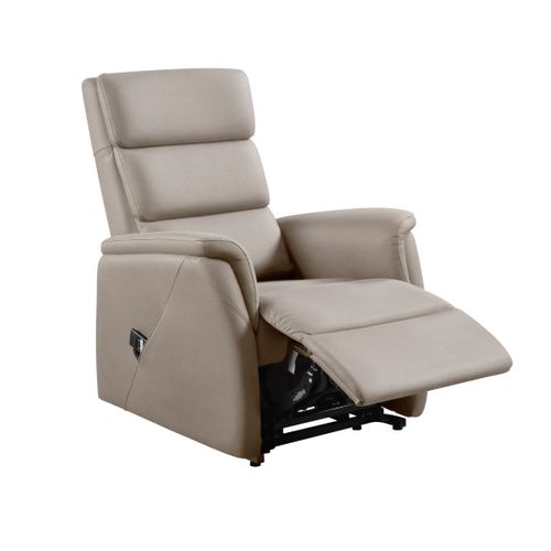 Fauteuil Relax Releveur En Cuir Vachette Taupe - Millor
