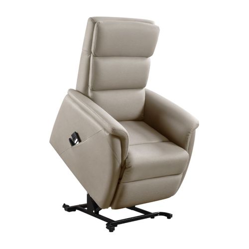 Fauteuil Relax Releveur En Cuir Vachette Taupe - Millor