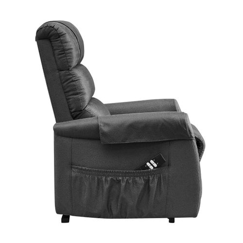 Fauteuil Relax Releveur Tissu Polyester Imitation Cuir Gris - Adrian