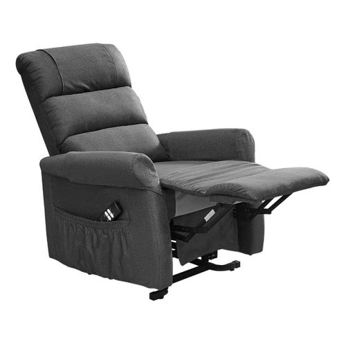 Fauteuil Relax Releveur Tissu Polyester Imitation Cuir Gris - Adrian