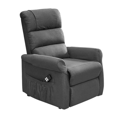 Fauteuil Relax Releveur Tissu Polyester Imitation Cuir Gris - Adrian