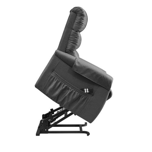 Fauteuil Relax Releveur Tissu Polyester Imitation Cuir Gris - Adrian