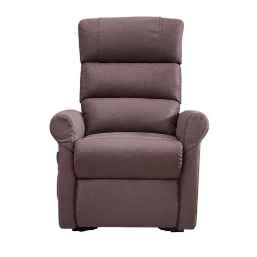 Fauteuil Relax Releveur Tissu Polyester Imitation Cuir Brun - Adrian