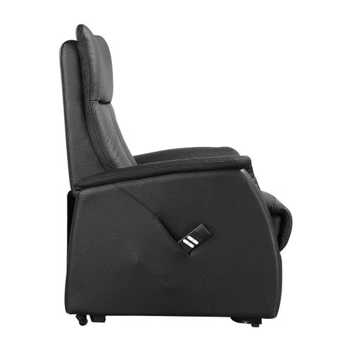 Fauteuil Modèle M Relax Releveur En Cuir Vachette Noir - Plegar