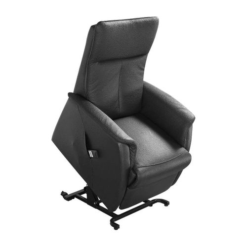 Fauteuil Modèle L Relax Releveur En Cuir Vachette Noir - Plegar