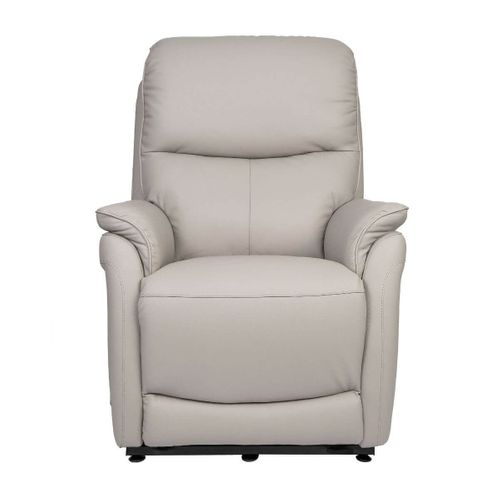 Fauteuil Relax Releveur En Cuir Vachette Gris Clair - Sultan