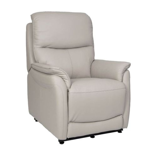 Fauteuil Relax Releveur En Cuir Vachette Gris Clair - Sultan