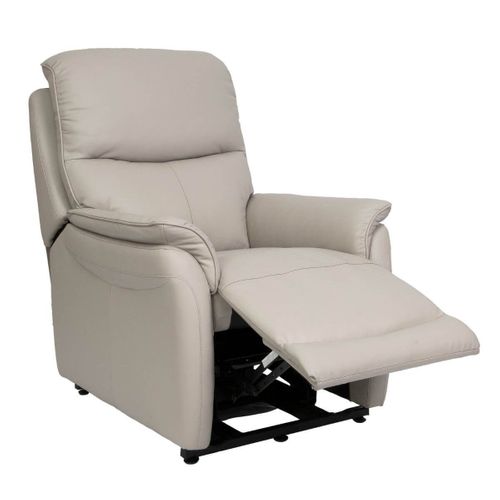 Fauteuil Relax Releveur En Cuir Vachette Gris Clair - Sultan