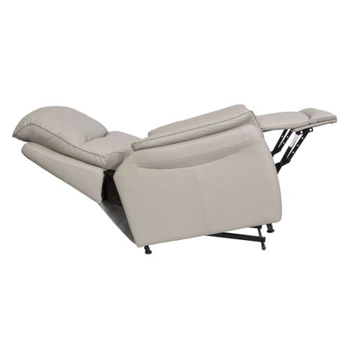 Fauteuil Relax Releveur En Cuir Vachette Gris Clair - Sultan