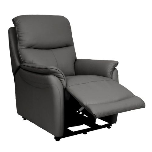 Fauteuil Relax Releveur En Cuir Vachette Gris Anthracite - Sultan