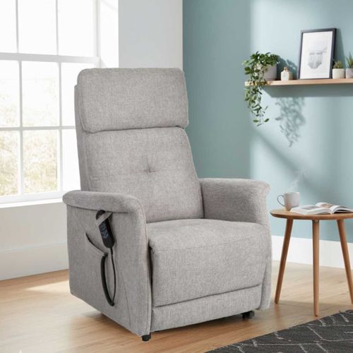Fauteuil Relax Releveur Tissu Polyester Gris Clair Chiné - Prague