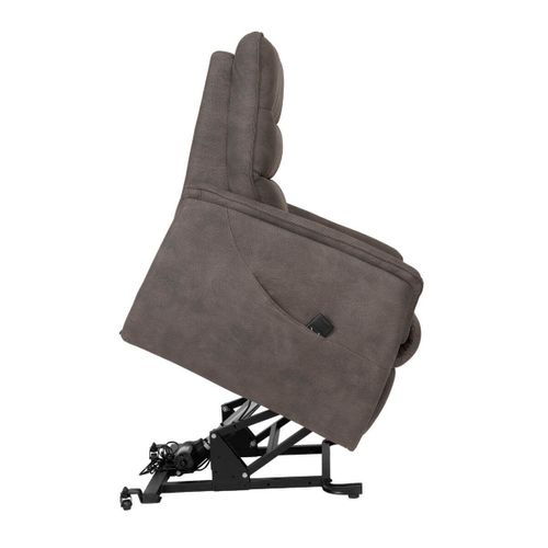 Fauteuil Modèle S Relax Releveur Tissu Polyester Imitation Cuir Taupe - Evenn