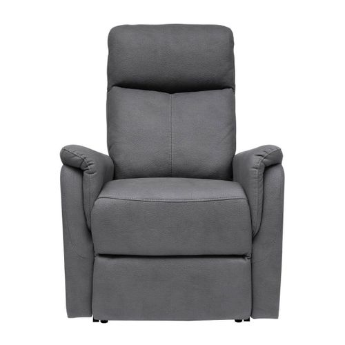 Fauteuil Relax Releveur Tissu Polyester Imitation Cuir Gris Foncé - Giacomo