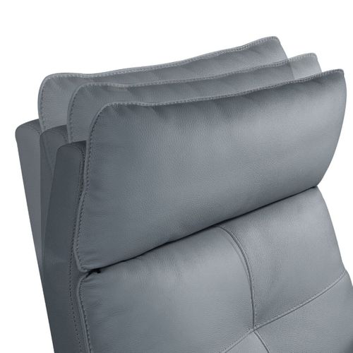 Fauteuil Pivotant Relax Releveur En Cuir Vachette Gris Glacier - Venusia
