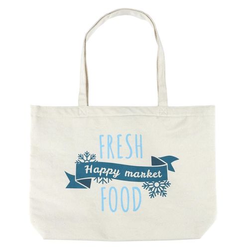 Sac De Courses Isotherme Blanc (75l) Avec Fermeture Zippée Et Message "fresh Good" - Frisca